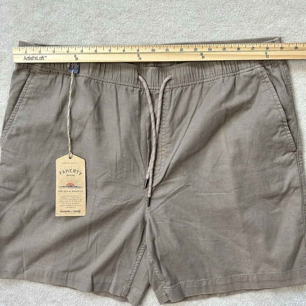 Faherty Essential Shorts Men 38 XXL Flat Front Elastic Waist 6.5